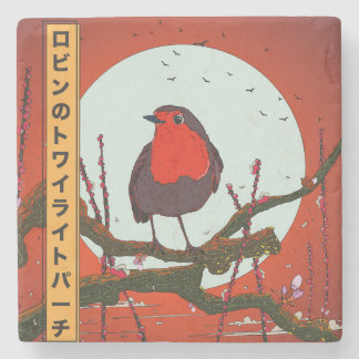 Robin's Twilight Perch Stone Coaster