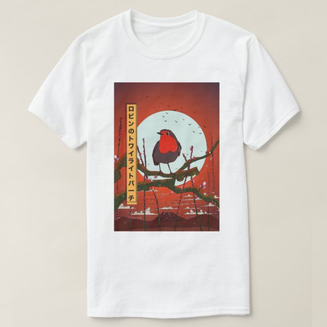 Robin's Twilight Perch T-Shirt (Design Front)