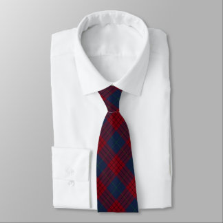 Robinson Clan Tartan Navy Blue and Red Plaid Tie