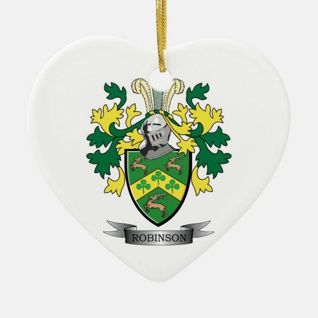 Robinson Coat of Arms Ceramic Tree Decoration (Front)