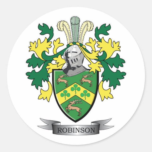 Robinson Coat of Arms Classic Round Sticker (Front)