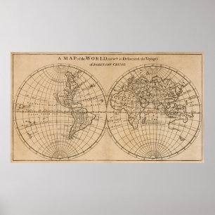 Robinson Crusoe's Map of the World Poster