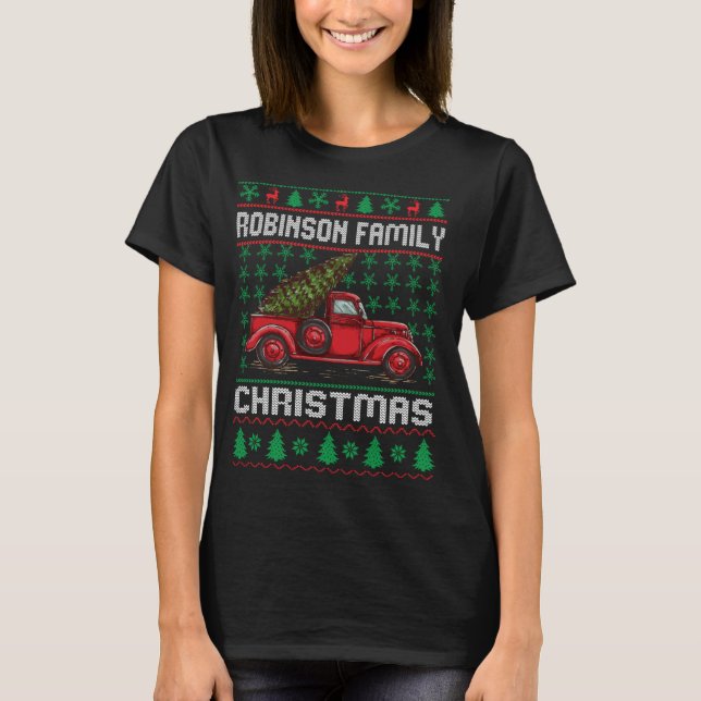 Robinson Family Ugly Christmas Sweater Red Truck F (Front)