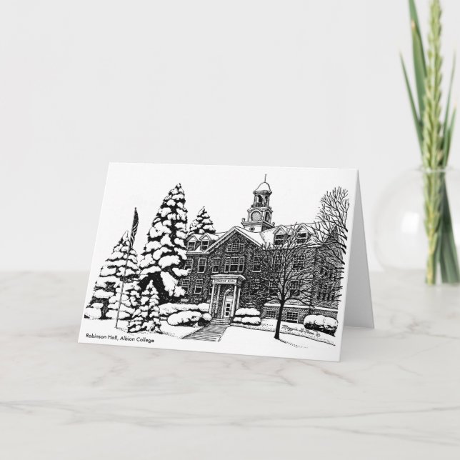 Robinson Hall, Albion College notecard (Front)