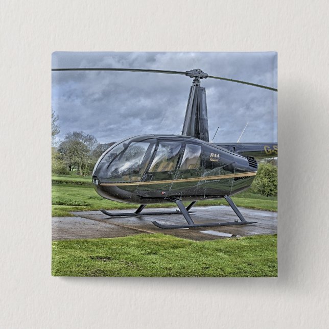 Robinson R44 helicopter 15 Cm Square Badge (Front)