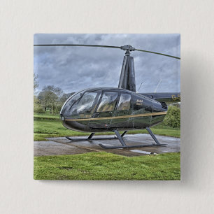 Robinson R44 helicopter 15 Cm Square Badge