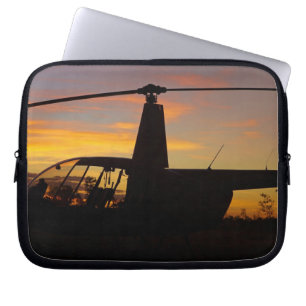 Robinson R44 helicopter at sunset Laptop Sleeve
