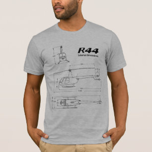 Robinson R44 Helicopter Bluprint T Shirt