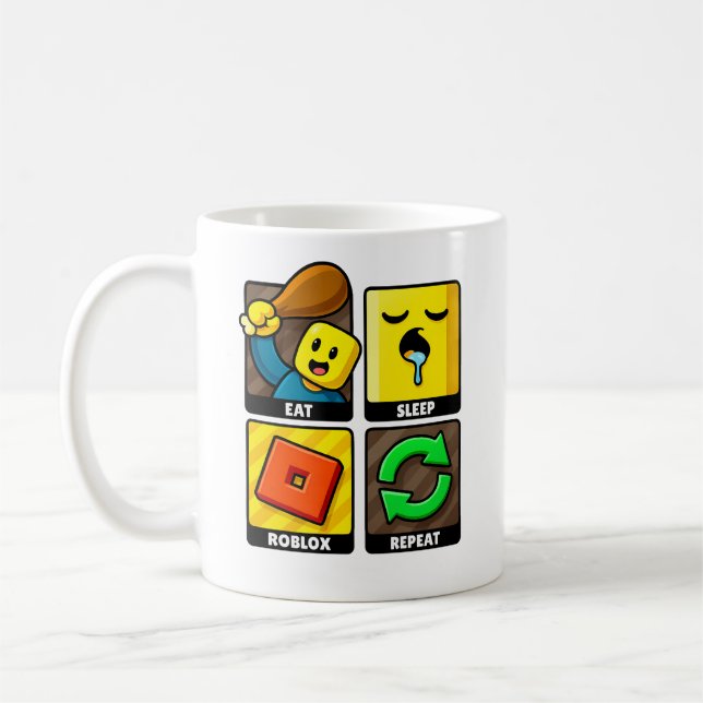 Roblox Eat Sleep Repeat Funny Gamer Coffee Mug (Left)