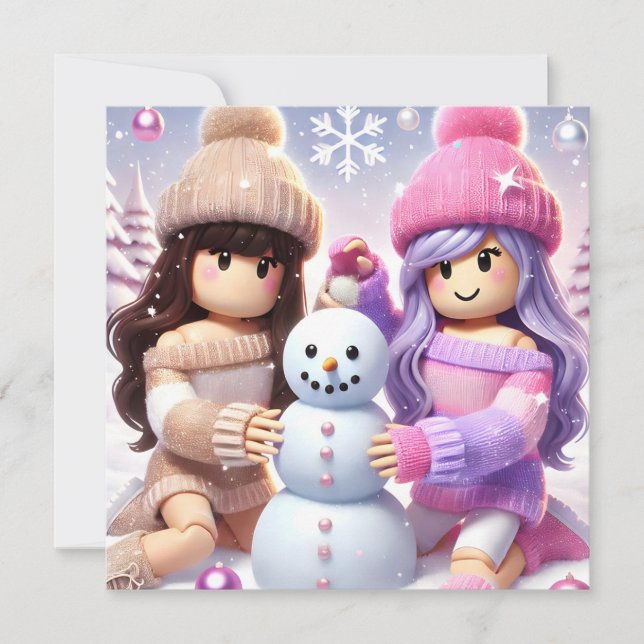 Robloxo's Pretty Girls Christmas Card (Front)