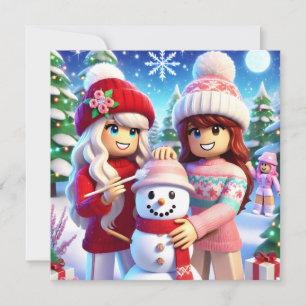 Robloxo's Teen Girls Pretty Christmas Card