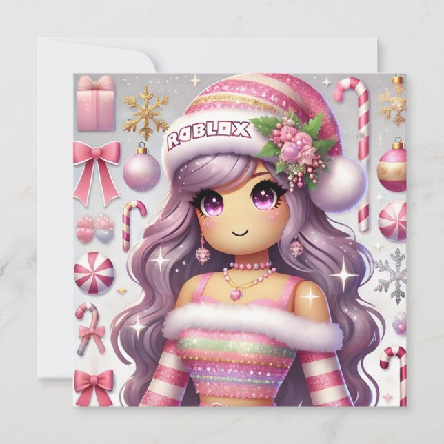 Robloxo's Teen Girls Pretty Christmas Card (Front)