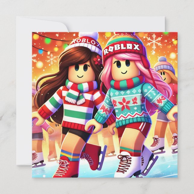 Robloxo's Teen Girls Warm Christmas Card (Front)