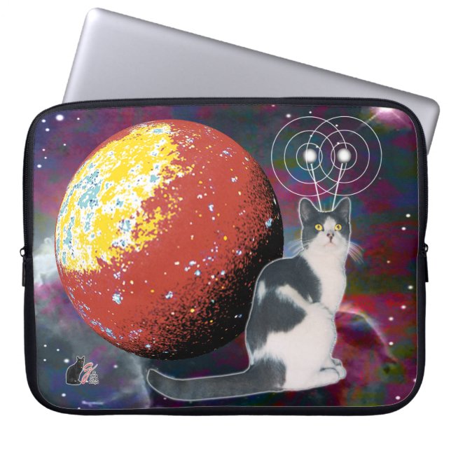 Robo-Cat Hobo Laptop Sleeve (Front)
