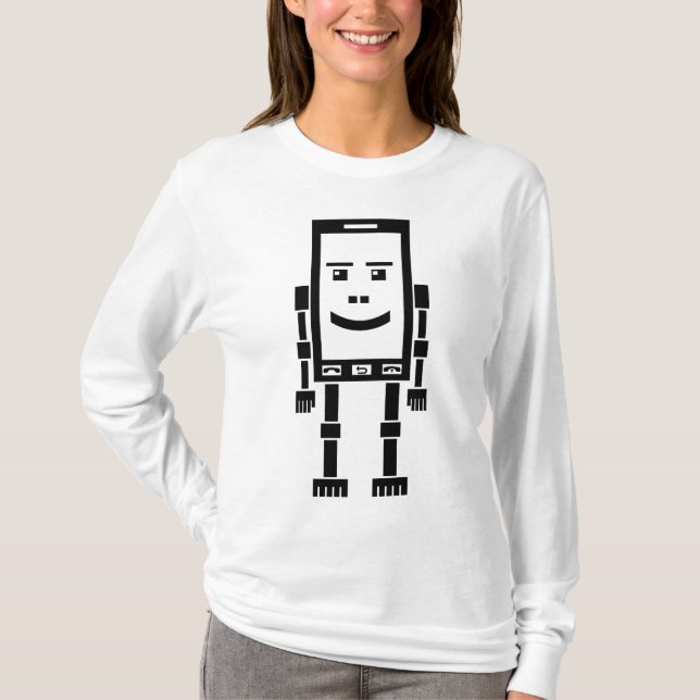 Robo Phone - Black T-Shirt (Front)