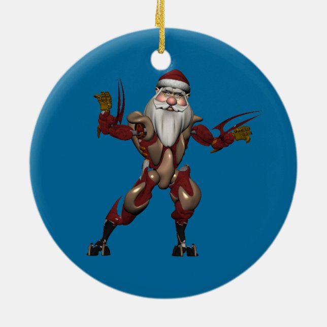 Robo Santa Ceramic Tree Decoration (Back)