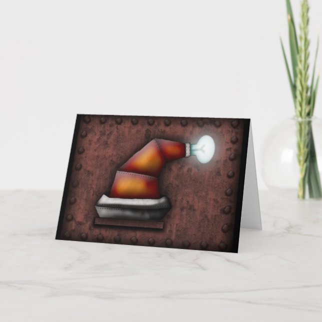 Robo-Santa Hat, greeting card (Front)