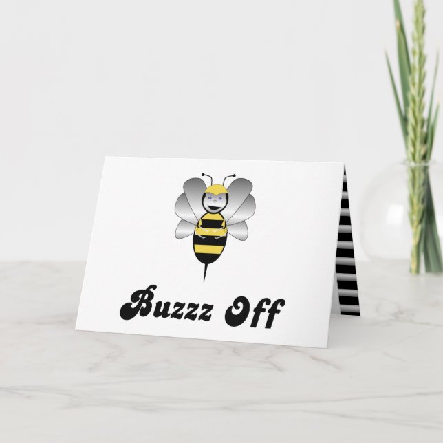 Robobee Bumble Bee Buzz Off Greeting Card (Front)