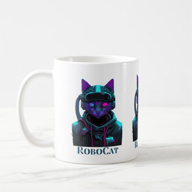 RoboCat - Cat Coffee Mug (Left)