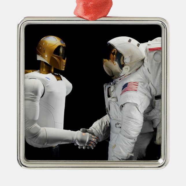 Robonaut 2, a dexterous, humanoid astronaut hel 4 metal tree decoration (Front)