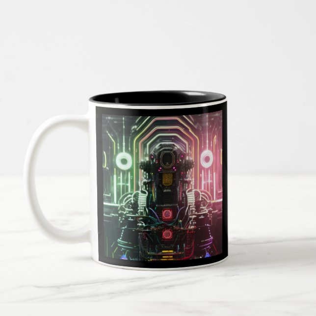 Robot 1 black two tone mug (Left)