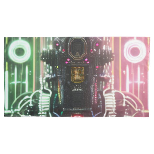 Robot 1 grey king pillowcase (Front)