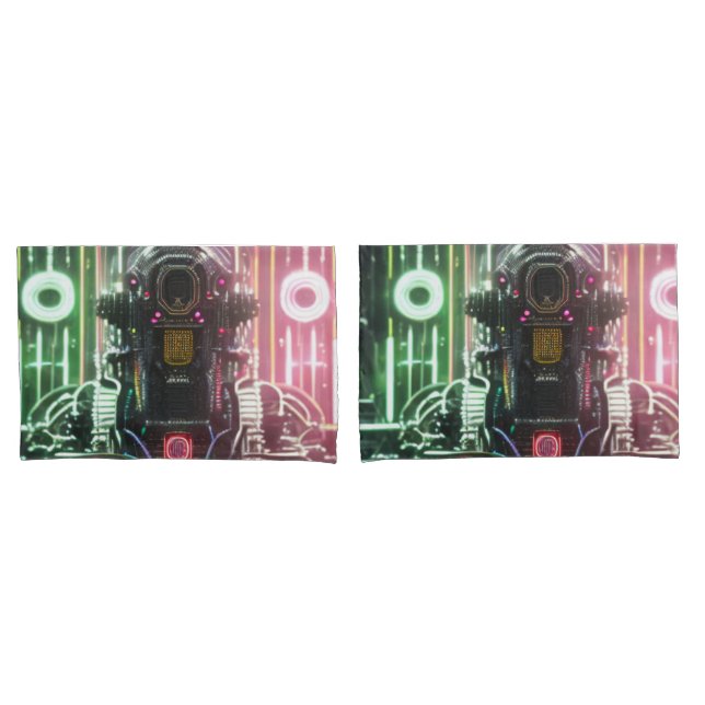 Robot 1 standard pillowcases 2 sided pair (Front-Set)