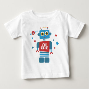Robot 1st Birthday Baby T-Shirt