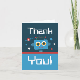 Robot 1st Birthday Thank You Notes