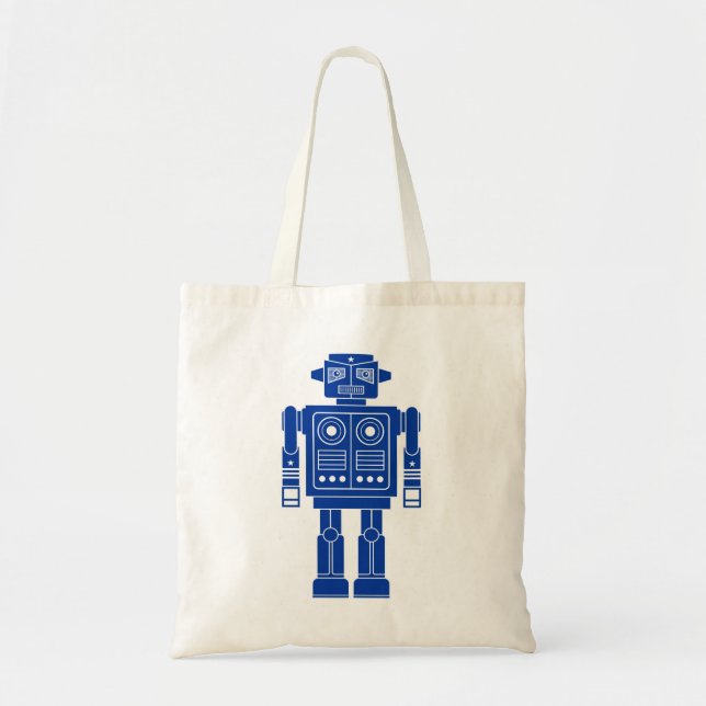 Robot 270620/010 - Navy Blue and White Tote Bag (Front)