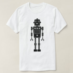Robot 270620/011 - Black and White T-Shirt