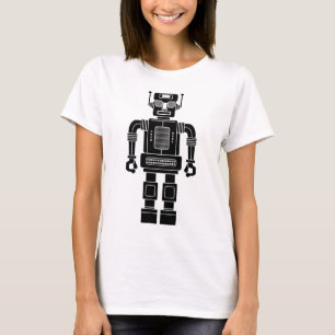 Robot 270620/04 - Black and White T-Shirt