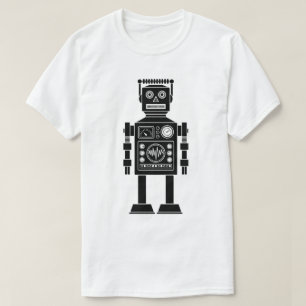 Robot 270620/06 - Black and White T-Shirt