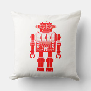 Robot 270620/08 - Red and White Throw Pillow