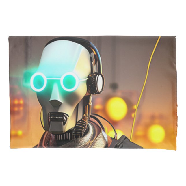 Robot 2 grey standard pillowcase (Front)