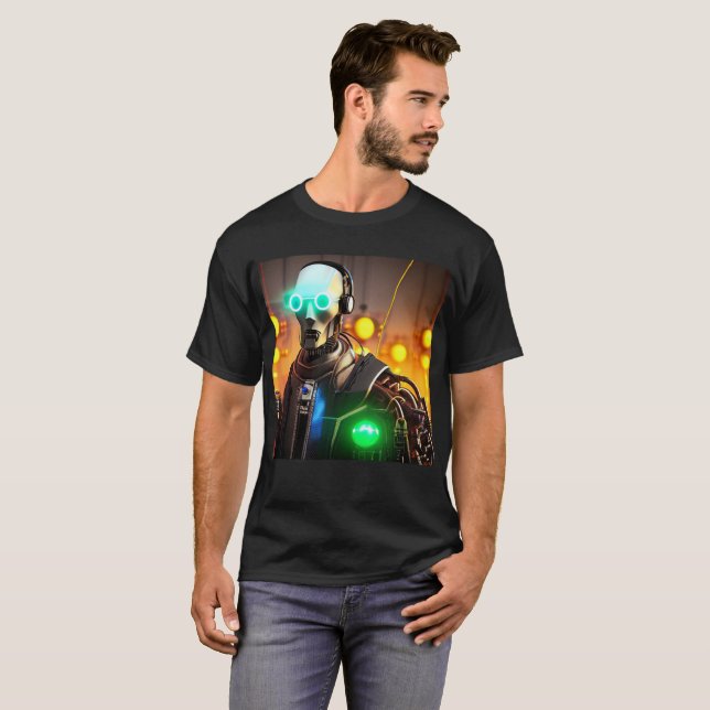  Robot 2 men black T-shirt (Front Full)