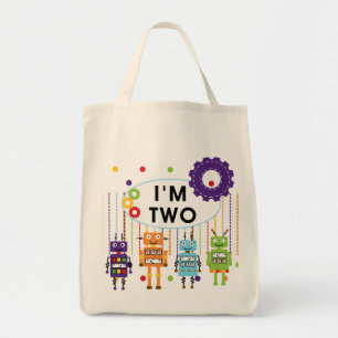 Robot 2nd Birthday tshirts and Gifts Tote Bag