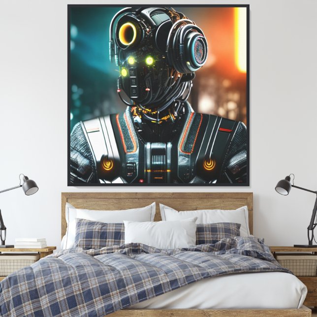 Robot 3 canvas print (Insitu(Bedroom))