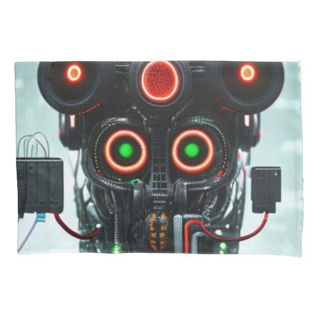 Robot 3 grey standard pillowcase (Front)