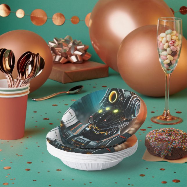 Robot 3 paper bowls plate (Multi)