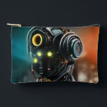 Robot 3 small accessory bag pouch<br><div class="desc">Robot 3 pouches are for robot,  science,  Sci-Fi,  and cyberpunk art fans. Robot 3 is Steamy Raimon original digital art.</div>