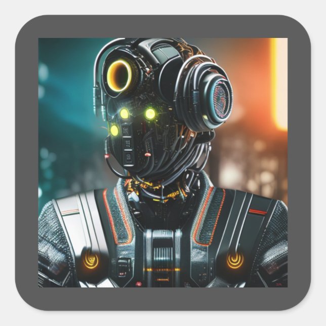 Robot 3 square stickers (Front)