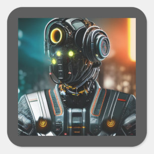 Robot 3 square stickers
