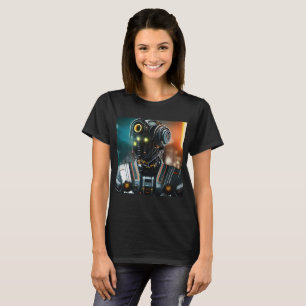  Robot 3 women black T-shirt