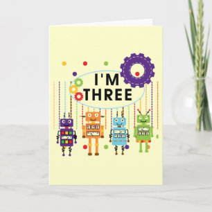 Robot 3rd Birthday T shirts and Gifts Card