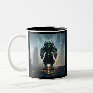 Robot 4 black two tone mug