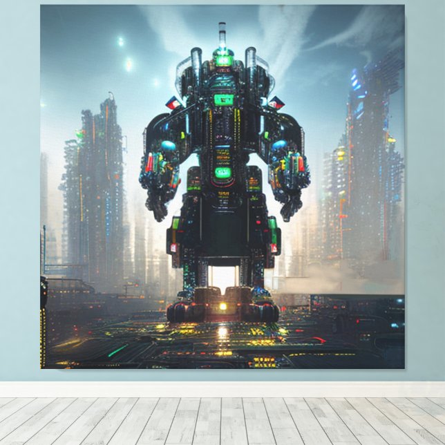 Robot 4 canvas print (Insitu(Wood Floor))