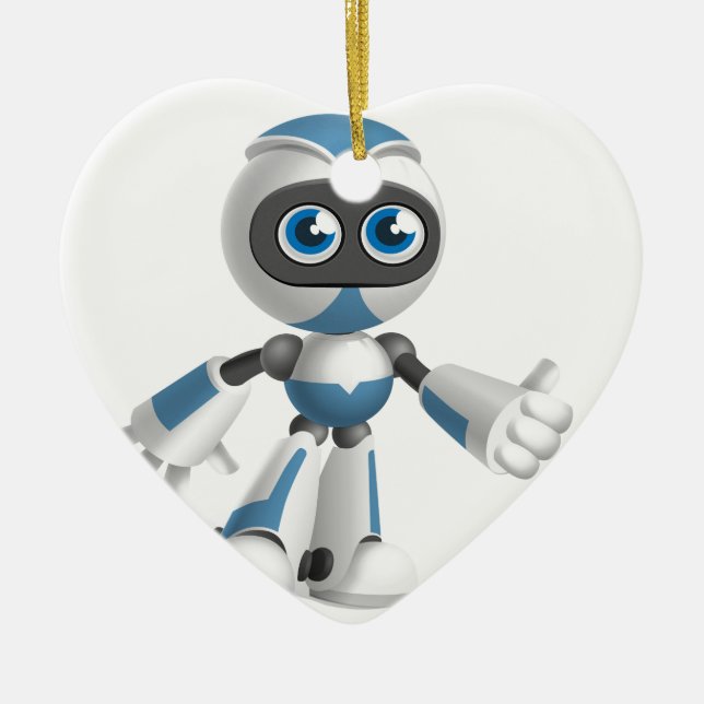 "Robot 4" Ceramic Tree Decoration (Front)