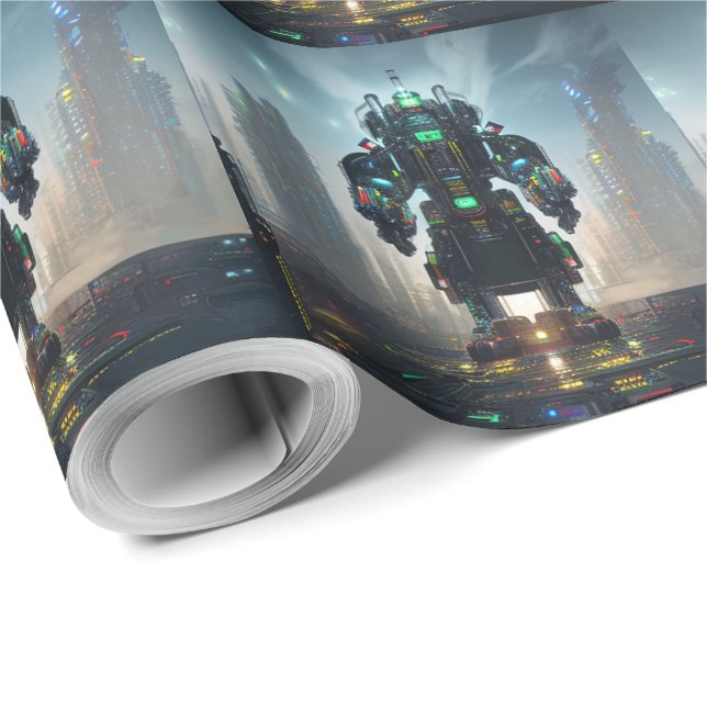 Robot 4 matte wrapping paper (Roll Corner)