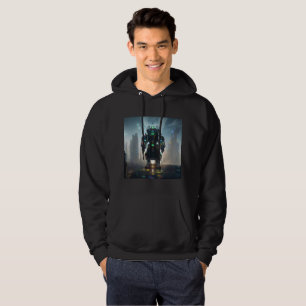 Robot 4 men black hooded sweatshirt